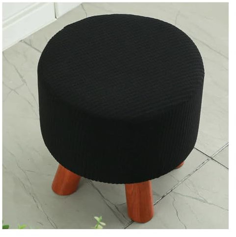 moismk Hockerbezug Rund Fußhocker Bezug Ottomane Rund Schonbezug Stretch Husse für Fußhocker Ottomanischer Hocker-Bezug Überzug Hocker Protector Waschbar(#3)