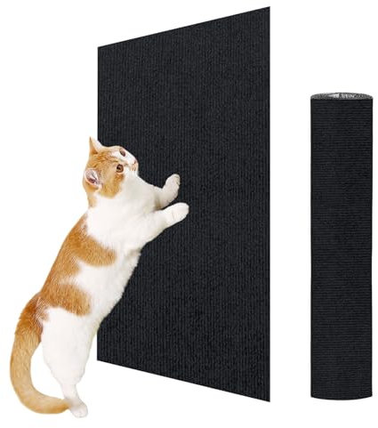 ENONCI Cat Scratching Mat - Self-Adhesive Cat Scratch Protectors for Sofa, Carpet & Furniture - Reusable Couch Protector (Black, 15.7 x 23.6)