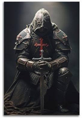 YCGYMX Christliches Poster, Motiv: Ritter Gottes, dekoratives Gemälde, Leinwand, Wandposter und Kunstdruck, moderne Familienschlafzimmer-Dekoration, Poster, 20 x 30 cm