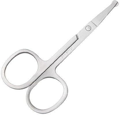 Fsahiuf Edelstahl Nasenhaarschere mit Runder Spitze,augenbrauenschere,Bartschere 10cm Augenbrauenschere,Augenbrauen, Nasenhaare, Barttrimmer, Mehrzweckschere(schwarz)