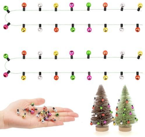 3 Stück Wichtel Lichterkette Miniatur, 300cm | Wichtel Zubehör, Puppenhaus Zubehör, Miniatur Bunte Lampe, Weihnachtsdeko Puppenhaus Möbel, Kinder Geschenk