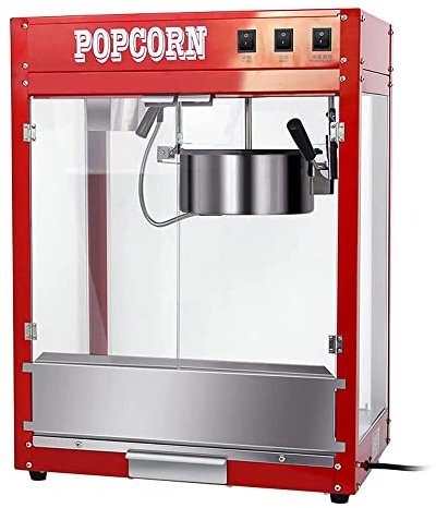 DLAZUM Máquina de Palomitas de maíz Comercial Retro con soplado eficiente, iluminación incorporada, máquina de Palomitas de maíz Profesional Retro, Estilo Cine, Rojo 2 (Rojo 1)