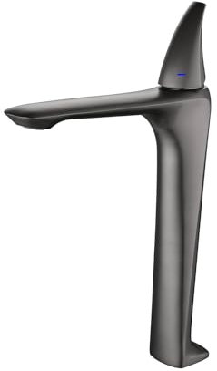 HKTHE Wasserhahn Bad, Mischbatterie Waschbecken, Waschbecken Armaturen, Einhebelmischer Waschbeckenarmatur, 59A Vollkupfer, Einstellbar Heiß und Kalt, Hoch und Niedrig Optional (Hoch)