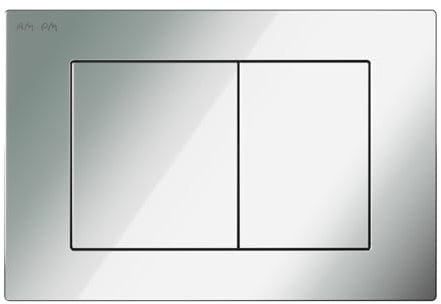 AM.PM II90251 Prime Fit S - Placa de accionamiento para cisternas empotradas (2 volúmenes de descarga, compatible con II12709, botón de descarga angular, placa de pulsador, cromo brillante)