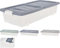 Libbi Lou Plastic Storage Box with Lid on Wheels 32L Capacity 77x36x17cm - Under Bed Plastic Box Storage – 3 Assorted Colours