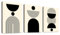 WENGTIAO 3 Pièces Boho Abstrait Géométrique Tableau Decoration Murale Encadré Toile Peinture Minimaliste Noir et Beige Decoration Murale Salon Maison Deco Chambre Prêt à Accrocher 40x60cmx3