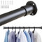 Vivo Technologies Extendable Wardrobe Rod, Black Stainless Steel Retractable Wardrobe Rail Heavy Duty Adjustable Clothes Rail Hanging Pole for Wardrobe Cabinet Cupboard Balcony 45-77cm