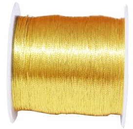 1 rotolo di spago metallico dorato, 0,6 mm x 34 m, filo metallico per ricamo, artigianato, perline, confezioni regalo