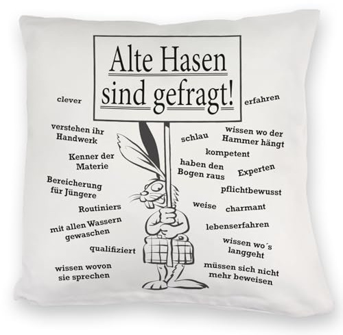 speecheese Alte Hasen sind gefragt!Kuschelkissen lustiges DekoKuschelkissen für Geburtstagsgeschenk ältere Semester