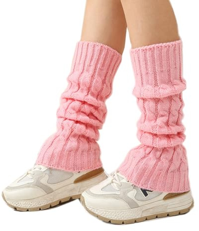 Golden Apple Women Knitted Leg Warmers Slouchy Boot Socks, y2K Harajuku Knee High Stockings