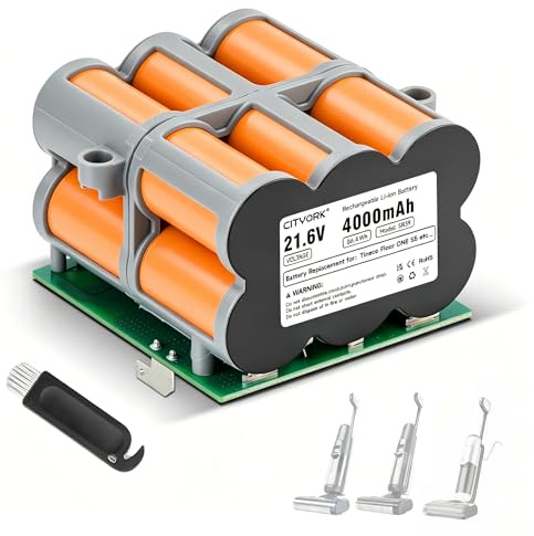 21,6V Nass-Trockensauger Ersatz Akku für Tineco Floor One S5 /S5 Pro /S5 Pro 2 /S5 Steam/ S5 Smart Akku Lange laufzeit(1 Batterie +1 Pinsel+ 3M-Klebeband)