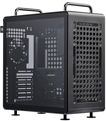 Cooler Master QUBE 540 ATX Mid-Tower PC Case – Highly Customizable Modular Computer Chassis with Movable I/O Panel, Multi-Position PSU Mount, Tempered Glass Panel & Portable Handles – Stardust Iron