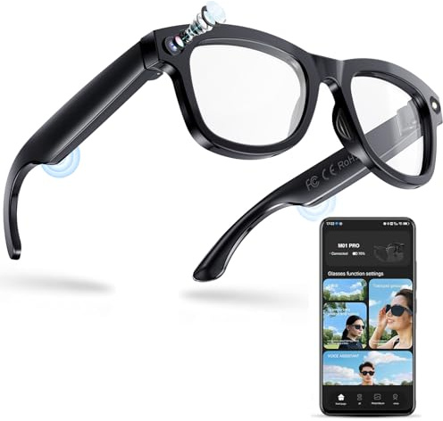 PARKVISION AI Smart Glasses with Camera, 1080P HD Video, Open-Ear Bluetooth Audio, Real-Time Translation, Voice Assistant, Wireless Music & Calls for Vlogging, Running, Cycling & Work