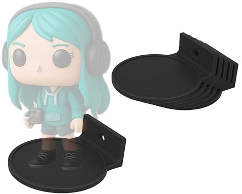 Layerforge Stage Figurenhalter 6er-Set für die Wand – Display-Podest für Sammelfiguren (z. B. Funko Pop) mit Schutzkante – minimalistisches Design, Made in Germany – Schwarz