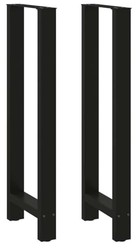 QJBSAVVA Bar Table Legs 50 x 110 cm Black Powder-Coated Steel Adjustable Feet DIY Modern Desk Legs for Bar Coffee Dining Room Kitchen Office