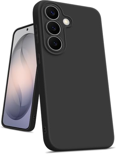 HSP Hülle für Samsung Galaxy S26 5G, Silikon Handyhülle, Dünn Case, Schwarz | Kameraschutz, matt, passgenaue Aussparungen, erhöhte Ränder, Handy Schutzhülle, Silikonhülle, Phone Cover, Silicone