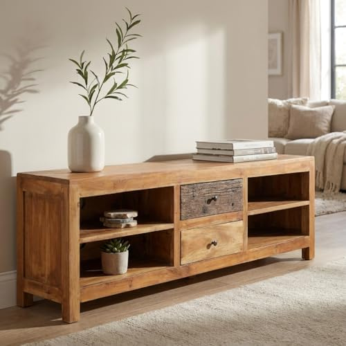 BS COM Mobile porta TV in legno rustico - DAMOCLES Marrone