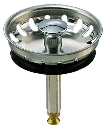 Tapón-cestillo desagüe para fregaderos Teka - Acero inoxidable - Canastilla de Ø54 mm y barra de Ø8 mm - Longitud total de 60 mm, ajustable hasta 84 mm