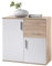 möbelando Kommode Schrank Sideboard Mehrzweckschrank Standschrank Freida IV Sonoma hell/Weiß