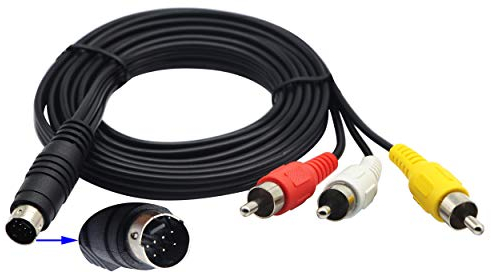 zdyCGTime cavo di prolunga da 3 RCA a 7 pin mini DIN a 7 pin maschio a 3 RCA maschio RGB, cavo adattatore video composito per DVD, TV, HDTV, videoregistratori, lettori CD, PC portatili (1,5 m)