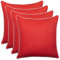Brandsseller 4er Set Outdoor Kissen 45x45 cm – Wetterfeste Zierkissen mit Paspel in Leinenoptik – Wasserabweisende Gartenkissen & Dekokissen für draußen – Sofakissen für Balkon & Terrasse - Rot