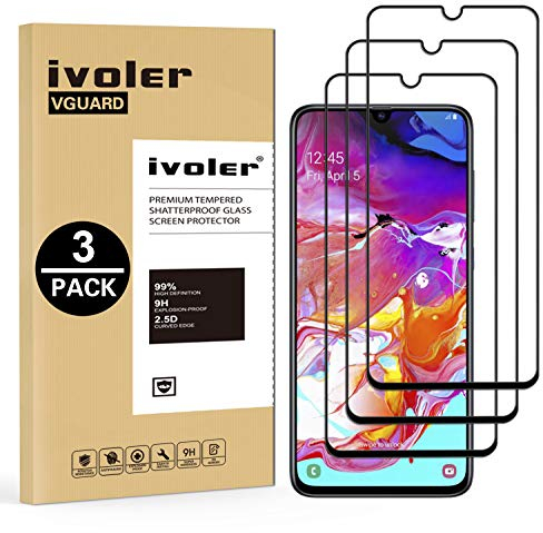 VGUARD [3 Stücke] Schutzfolie für Samsung Galaxy A70, [Volle Bedeckung] Schutzglas Folie Hartglas Gehärtetem Glas für Samsung Galaxy A70