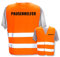 Bedruckte Marken-Warnwesten mit ISO-Leuchtstreifen * Standard- oder Reflex-Druck * Schule, Warnweste Begriffe Schule:Pausenhelfer, Farbe + Größe:Orange (S)