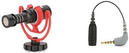 RØDE VideoMicro Compact On-Camera Microphone + SC4 TRS to TRRS Adaptor (3.5mm - Smartphone, Laptop Compatible) for Filmmaking, Content Creation and Location Recording