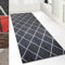 Floordirekt Teppich-Läufer Cosenza | Modernes Rauten-Design | Hochwertige Verarbeitung | Rutschhemmender Gelrücken | Erhältlich in 5 Farben & vielen Größen (80 x 300 cm, Schwarz)
