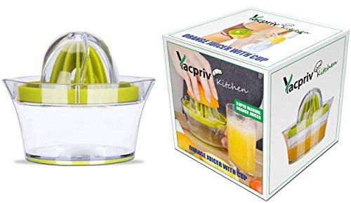 Yacpriv Kitchen Orange Juicer Citrus Press With Capacity Dish for Lime, Lemon, Pomegranate - Manual Kitchen Gadget Squeezer (Orange)
