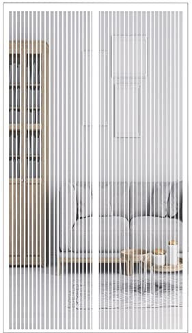 GOUER Magnetica per Zanzariera 150x200cm Rete di Ottima qualità Tenda Anti Zanzare Animali Domestici, Colla per Porte Camera da Letto Casa, Bianco