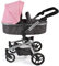 Puppenwagen Yolo, 2in1 Kombipuppenwagen für Kinder von 4 bis 8 Jahren, Melange Anthrazit-rosa