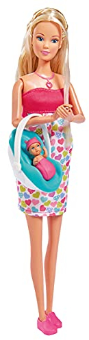 Simba - Steffi Love Tendre Maman - Enceinte - Poupée Mannequin Interactive - 29cm - Sons Intégrés - Accessoires Inclus - 105733480038
