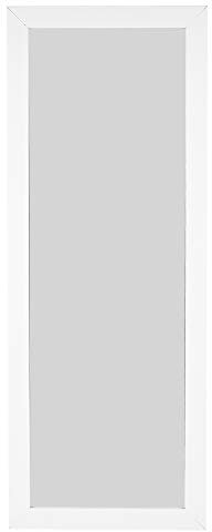 URBNLIVING Wooden Mounted Framed Glass Portrait Mirror Bedroom Bathroom (Matt White, 97x37)