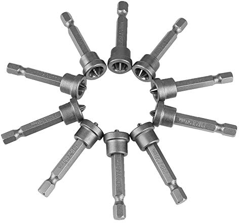 Embout PH2, 10pcs Embouts de tournevis, Embout Visseuse Placo, Embout Visseuse Hex Shank 50mm, Embouts De Tournevis Magnétique, Pour Cloisons Sèches Plaque De Plâtre Localiser Chrome Vanadium Acier
