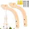 LUTER 2-Pack Wooden Plant Hooks with Screws - Indoor/Outdoor Hanging Plant Brackets for Flowers & Decor (E05055)