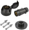 Voilamart 7 Pin Trailer Plug Socket, 12V 7 Pole Male and Female Connector with Rubber Gasket for Caravan, Truck, RV, Trailer Accessories Adapter