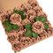DuHouse 25 rose artificiali con gambi di fiori in schiuma vero tocco per bouquet di nozze fai da te, centrotavola per baby shower, composizione floreale, decorazione per la casa (caffè)