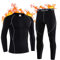 Acfoda Thermounterwäsche Herren, Skiunterwäsche Winter Warm Thermowäsche Set Weich Atmungsaktiv Thermo Unterwäsche Funktionswäsche Thermounterhemd Thermounterhose Schwarz XL