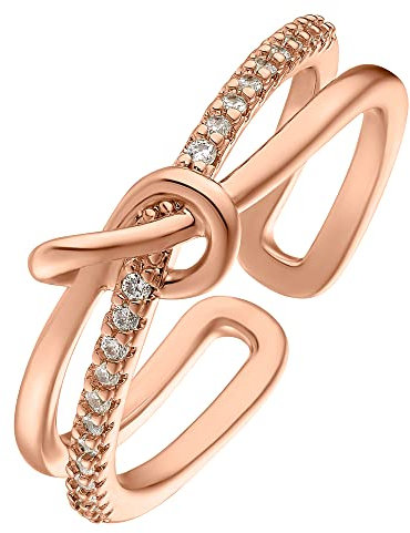 Heideman Ring Zina Damen aus Edelstahl rosegold farbend matt Damenring für Frauen mit Stein weiss rose vergoldet poliert