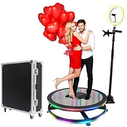 360 Foto-Spinner für Fotoautomaten, automatisch, Glare Glas, Fotosth, Video, Plattform, Surround Shooting, Kamera, Rotation, Selfie, Spin, Grad für Hochzeit, Weihnachten, 100 cm