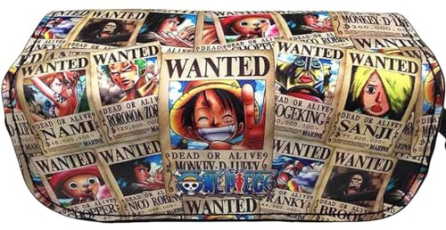 One Piece Lápices Estuche, One Piece Lápiz Bolsa, Gran Capacidad Lápices Bolsa Anime Escolar Lápices Estuche Doble Cremallera Lápices Estuche Dibujos Animados Niños Lápiz Bolsa para Escuela Oficina