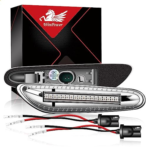WinPower Seitenmarkierung Signal Licht anmachen Sequenzieller Blinker Fehlerfrei Kompatibel mit BMW E90 E91 E92 E93 E60 E87 E82 E46 usw., 2 Stück