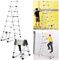 Eulenke Teleskopleiter 2.0m+2.3m Aluminium Trittleiter 6+7 Stufen Tragbare rutschfeste Klappleiter, 150 kg Belastbarkeit Stehleiter, Aluleiter für Drinnen, Draußen, Mehrzweckleiter, Haushaltsleiter
