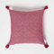 Homescapes Dekokissen Porto rot-orange Gemustert, Sofa-Kissen 45x45 cm, Quasten-Kissen mit Füllung