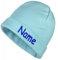Elefantasie Mütze Uni Aqua mit Namen oder Text personalisiert für Baby oder Kind aus 100% Baumwolle mit UV-Schutz