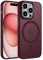 ORDA Magnetisch Hülle für iPhone 15 Pro 6,1 Zoll Kompatibel mit MagSafe,für iPhone 15 Pro Case Durchscheinende Matt Handyhülle für iPhone 15 Pro Rückseite Dünn Stoßfest Schutzhülle Pflaume