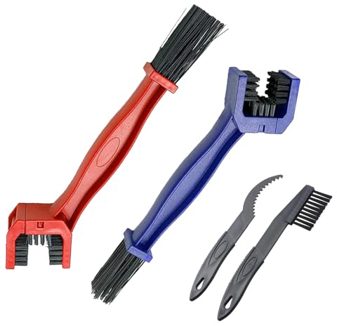 4 Pièces Brosse de Nettoyage pour Chaîne de Moto,Brosse Chaine Moto Kit de Brosses de Nettoyage,Nettoyeur de Chaîne,Vélos Brosse Chaine,Brosse à Chaîne pour Vélos et Motos,Brosse de Nettoyage