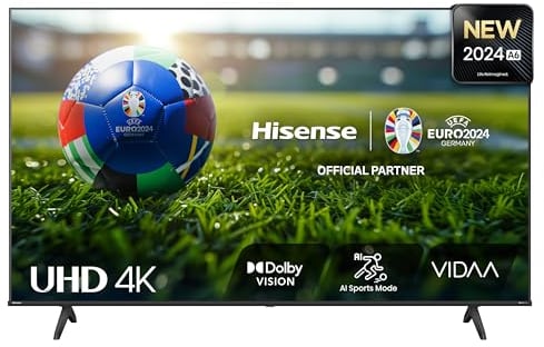 Hisense 50E6NT- UHD 4K,VIDAA Smart TV, 50 Pulgadas, Dolby Vision, Modo Juego Plus, DTS Virtual X, Control por Voz televisor, Doble Control de Volumen, Auto ordenación Canales TDT (Nuevo 2024)