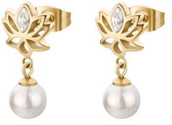 Brosway Orecchini Donna In Acciaio Con Simbolo Fiore, Orecchini Donna Collezione Chakra - BHKE179